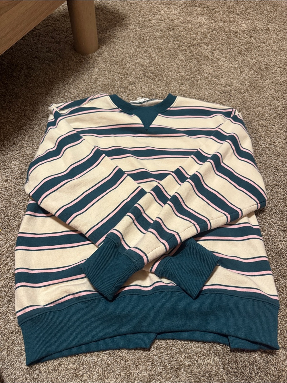 Creaman oversized retro striped crewneck